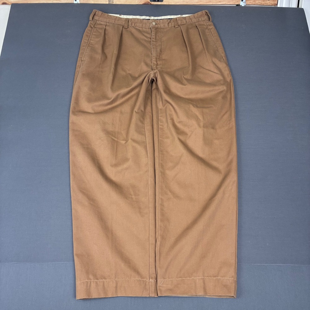 Polo Ralph Lauren Brown Double Pleated Chino Pants Men's Size 36x30